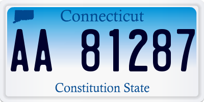 CT license plate AA81287