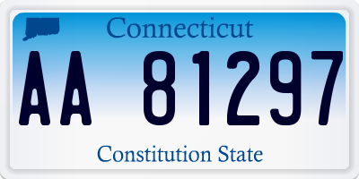 CT license plate AA81297