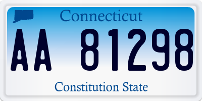 CT license plate AA81298