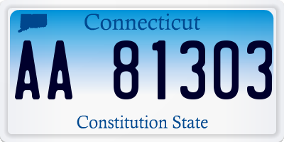 CT license plate AA81303