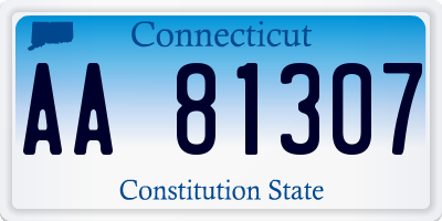 CT license plate AA81307