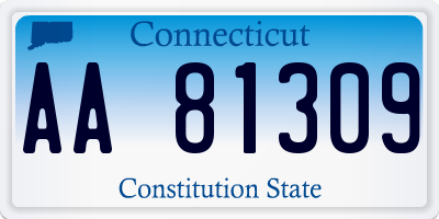 CT license plate AA81309