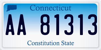 CT license plate AA81313