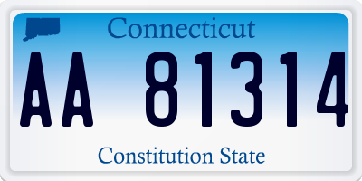 CT license plate AA81314