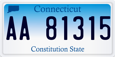 CT license plate AA81315