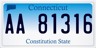 CT license plate AA81316