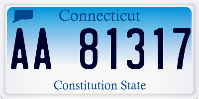 CT license plate AA81317