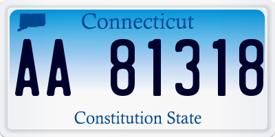 CT license plate AA81318