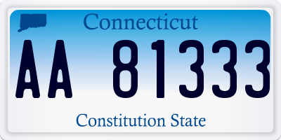 CT license plate AA81333