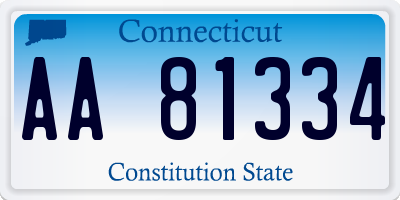 CT license plate AA81334