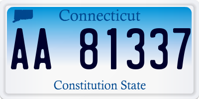 CT license plate AA81337