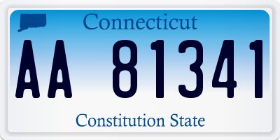 CT license plate AA81341