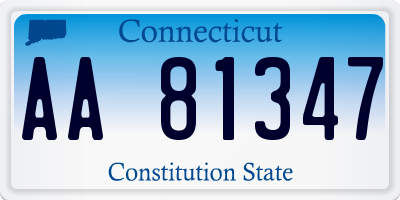 CT license plate AA81347