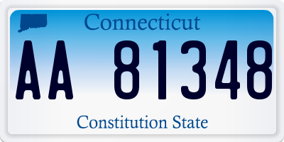 CT license plate AA81348