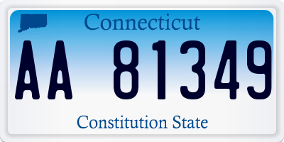 CT license plate AA81349