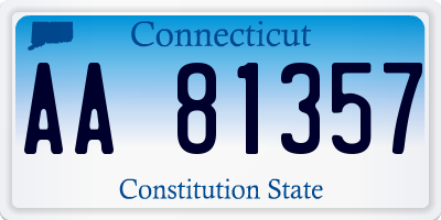 CT license plate AA81357