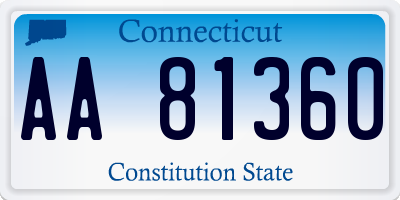 CT license plate AA81360