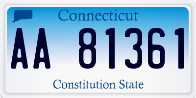 CT license plate AA81361