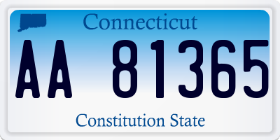 CT license plate AA81365