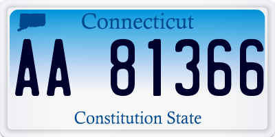 CT license plate AA81366