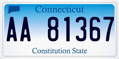 CT license plate AA81367