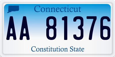 CT license plate AA81376