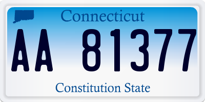 CT license plate AA81377