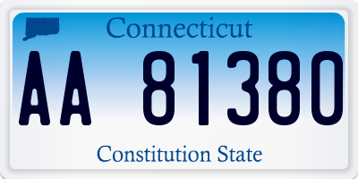 CT license plate AA81380