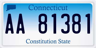 CT license plate AA81381