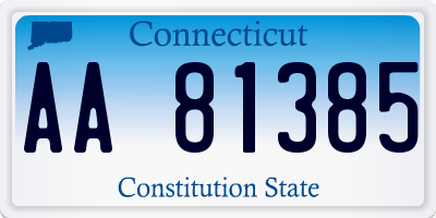 CT license plate AA81385