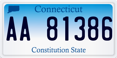 CT license plate AA81386