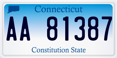 CT license plate AA81387