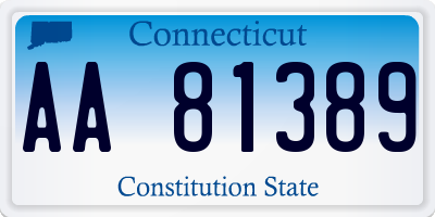 CT license plate AA81389