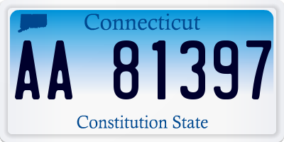 CT license plate AA81397