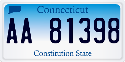 CT license plate AA81398