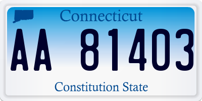 CT license plate AA81403