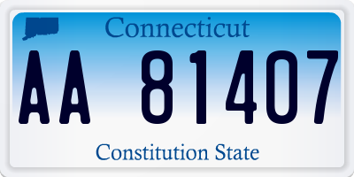 CT license plate AA81407