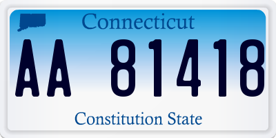 CT license plate AA81418