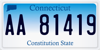 CT license plate AA81419