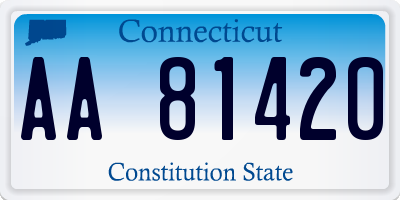 CT license plate AA81420