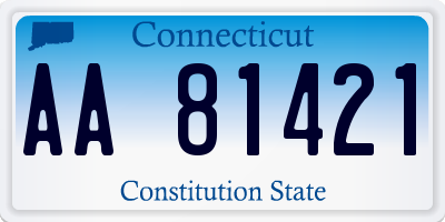 CT license plate AA81421