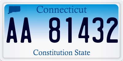 CT license plate AA81432