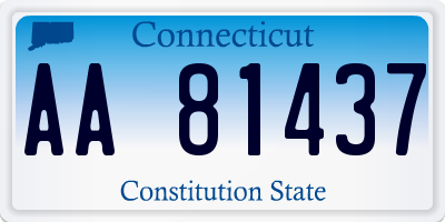 CT license plate AA81437