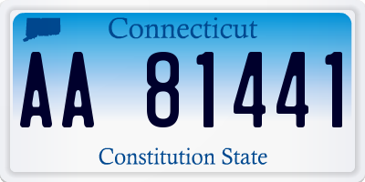 CT license plate AA81441