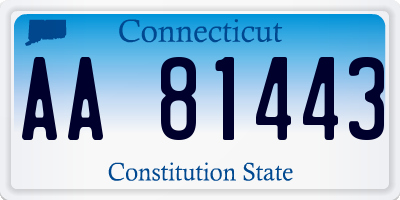 CT license plate AA81443