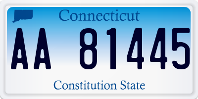 CT license plate AA81445