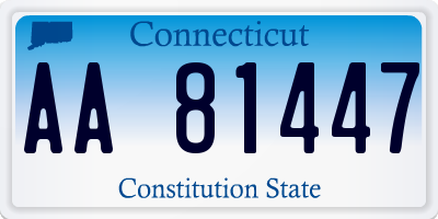 CT license plate AA81447