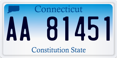 CT license plate AA81451