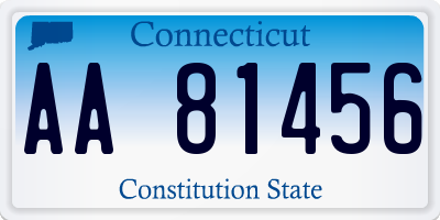 CT license plate AA81456