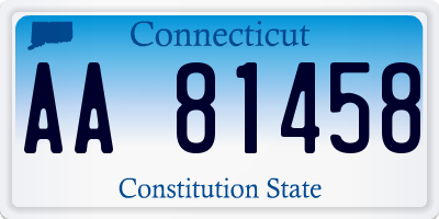 CT license plate AA81458